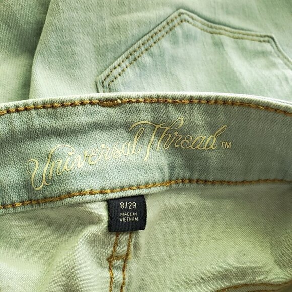 Universal Thread High Rise Midi Denim Shorts Size 8/29 Button Fly Stretch Jean - Picture 6 of 7